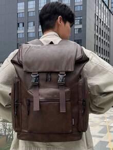 Sac à dos décontracté pour hommes, grande capacité, léger, design à compartiments multiples, sangles d'épaule réglables, housse rembourrée pour ordinateur portable, convient pour les voyages, les activités de plein air et les sports - Multicolore - Voir 2