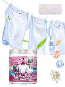 Jue-Fish Clothing Cleaning Effervescent Tablets, Biological Enzyme Explosion Salt Stain Remover, Fragrant And Cleaning Tablets, Convenient For Travel - Solid State - View 9