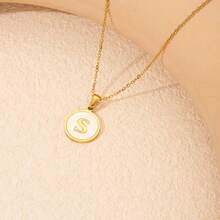 26 Mặt Dây Chuyền Chữ Vàng (Có Thể Tùy Chỉnh), Trang Sức Chữ Cái Bằng Thép Không Gỉ, Phù Hợp Cho Nữ, Lựa Chọn Quà Tặng Cá Nhân Hóa, Đeo Hàng Ngày - vòng cổ chữ cái - Xem 16