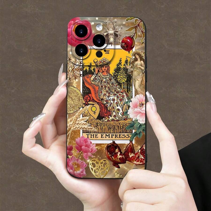 Fashion Mobile Phone CaseThe Empress Tarot Card Collage (Flowers, Pomegranate, Symbols, Etc.)Hot-Selling Creative Cartoon Pattern, New Angel Eye Mobile Phone Case, Fun, Simple And Fashionable Personality For Men And Women Suitable For Mobile Phone Case11/12/13/ 17 Case Scover De 17 Pro Max 17 Pro Max Case - Màu hỗn hợp - Xem 1