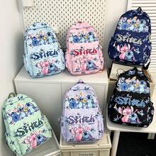 Stitch Pattern Backpack, Ideal For Students And Travelers - Bright Pink Multi-Compartment Everyday Backpack Adorned With Lilo And Stitch Patterns - Large Capacity Backpack With Side And Front Pockets - Ergonomic And Comfortable Shoulder Design, Perfect For School - Also Suitable For Outdoor Leisure - Multicolor - View 3