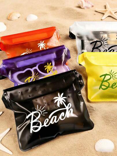 Bolsa de cintura impermeable con estampado de playa de PVC, bolsa impermeable para teléfono de gran capacidad, bolsa impermeable para deportes al aire libre con triple sellado, bolsa cruzada impermeable, funda impermeable para teléfono de deportes al aire libre, ideal para nadar, actividades al aire libre, viajes a la playa, fotografía submarina, kayak, viajes, buceo, pesca y otras actividades en la playa. Regalos para familiares, amigos y seres queridos; regalos de cumpleaños; regalos del Día de la Madre; regalos de aniversario, regalos de regreso a la escuela