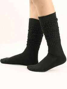 6 pares de calcetines casuales de unicolor y ajuste suave para mujer, versátiles para uso diario, regalo del Día de San Valentín, a juego para cualquier ocasión - Multicolor - Ver 4