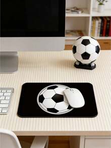 1pc Football Themed Mouse Pad, Cartoon Office Mouse Pad, Heat Insulation Mat, High Quality Cute Creative Design, Suitable For Students Working From Home, Holiday Gift - Square - View 3