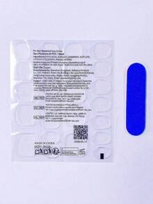 10片手工印花美甲贴纸，美甲配件，假指甲，美甲贴片，夏季美甲，短指甲，印花美甲，亚克力印花美甲套装，Y2K风格，白色美甲，蓝色美甲，波点美甲，手工蜜蜂装饰，可爱风格，适合春夏 - 淺藍色 - 查看 11