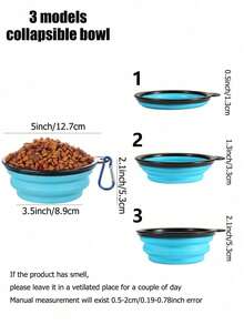 1pc Blue & Green Pet Travel Bowl, 3 Interchangeable Modes, With Secure Lid Easy To Clean, Suitable For Dogs Outdoor Travel Camping Hiking, Ideal Pet Gift - Multicolor - View 3