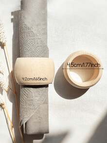 4pcs Customized Personalized Wooden Napkin Rings, Engravable Wooden Rustic Vintage Style Napkin Ring Holders, Round Napkin Rings Wholesale, Suitable For Christmas, Thanksgiving, Wedding, Party Decoration, Elegant Christmas Party Decor, Wooden Material, Suitable For Birthday, Holiday And Special Occasions, Christmas Napkin Rings - Multicolor - View 7
