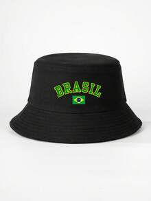 1pc Unisex Printed Brazil Flag Bucket Hat, Breathable Sun Protection Versatile Casual Outdoor Hat - Bucket Hat - View 19