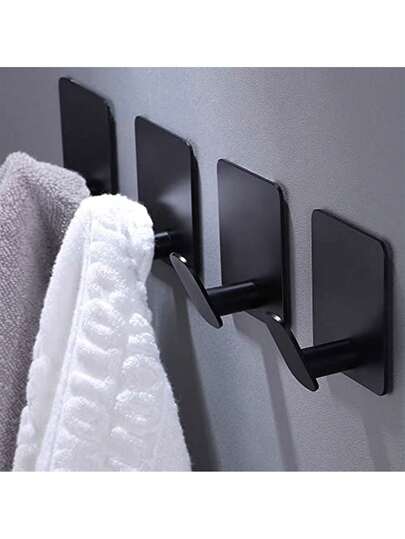 Bathroom Towel Rack, Towel/Hat Hooks, Stainless Steel Adhesive Hooks, Suitable For Bathroom/Kitchen Adhesive Hooks, Can Hang Bathrobes/Towels/Coats/Christmas Stockings/Wreaths/Holiday Decorations, Waterproof And Rust-Proof Wall Hooks That Won't Damage Walls