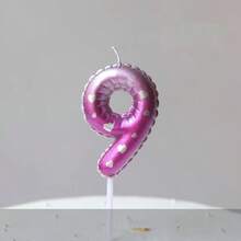 1pc Pink Floral Heart Decorative Balloon Candle, Handpainted Birthday Number 0-9 Candles, Happy Birthday Cake Topper, Birthday Party Decor, Suitable For Birthday, Anniversary, Gender Reveal, Bachelorette, Graduation - Princess Theme, Feather-Free, Multi-Purpose Celebration Candle, No Electricity Required - A - View 13