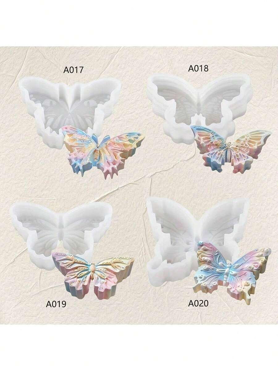 Khuôn silicon đa năng hình bướm có vân, tự làm thủ công, dùng để tạo hương thơm và thạch cao. - Bươm bướm - Xem 1