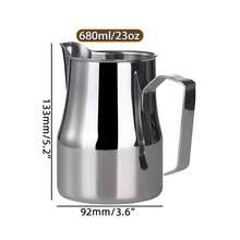 Bình tạo bọt sữa chuyên nghiệp bằng thép không gỉ, bình sữa vòi tròn, cốc tạo bọt sữa cho cà phê latte art (350ml, 450ml, 680ml) - Nhiều màu - Xem 8