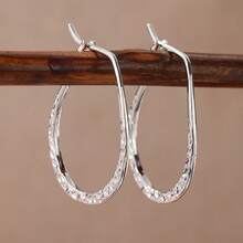 Un classico orecchino in rame minimalista, un regalo perfetto ed elegante per le feste per le signore, adatto per qualsiasi occasione. Un regalo eccellente per donne e ragazze. - Argento - Visualizzare 1