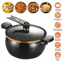 8L Enamel Micro Pressure Cooker, Non-Stick Multi-Purpose Pressure Pot With High Transparency Glass Lid, Multi-Layer Non-Stick Ceramic Coating Fast Even Heat Distribution, Scratch-Resistant & Easy To Clean, Large Capacity Soup Stew Pot For Family, Compatible With Gas Stoves - View 12