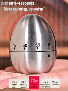 1pc Mechanical Kitchen Timer, Egg-Shaped 60-Minute Countdown, No Power Needed, Baking & Cooking Reminder, Suitable For Students, Helpful Kitchen Assistant, Can Be A Mother's Day Gift For Mom - Multicolor - View 2
