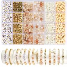 1000件套珠宝制作套装，包含不对称宝石、珠子、珍珠、隔珠，适用于DIY手工手链、项链、吊坠和工艺串珠用品 - 彩色 - 查看 8
