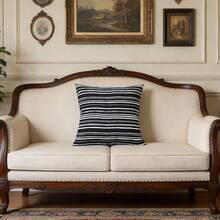 1pc Bohemian Style Striped Throw Pillow Cover, Woven Texture Fabric, Hidden Zipper Design, Size 16*16/18x18/20x20 Inches, Suitable For Living Room, Bedroom, Sofa, Bed Decor, Creating Neutral Modern Farmhouse Style, All Season, Pillow Insert Not Included - Multicolor - View 19