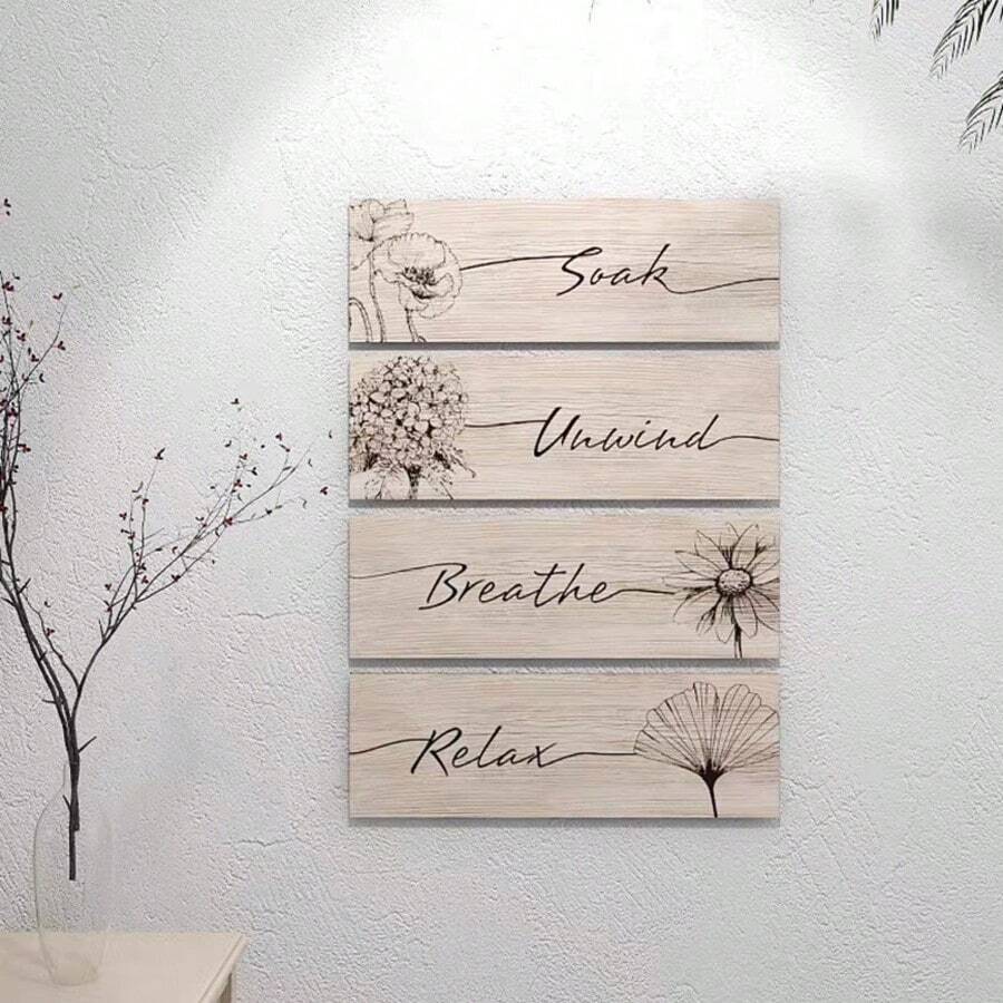 Nouvelle décoration artistique transfrontalière Plaque décorative drôle Panneau de jardin en bois à suspendre pour la décoration murale - A - Voir 1