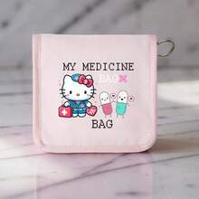 SANRIO Bolsa de medicina portátil impresa | Organizador compacto de pastillas y botiquín de primeros auxilios, bolsa de medicina de tela multifuncional, bolsa de emergencia médica ligera adecuada para la escuela, el hogar, el viaje, bolsa de primeros auxilios, organizador de medicamentos, estuche de pastillas, caja de pastillas, organizador de pastillas para el hogar, para crucero, esenciales de viaje - Multicolor - Ver 9
