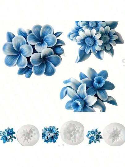 硅胶花形模具，适用于制作香薰蜡烛、肥皂和陶瓷，也适用于蜡烛制作套装、环氧树脂浇铸、软陶工艺品等。适合情人节、生日、家居装饰、婚礼装饰等场合。