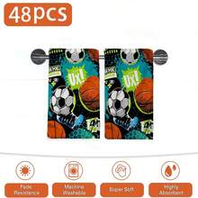 2/4/48pcs 2026 World Cup Football Pattern Print Kitchen Towels - Super Soft, Highly Absorbent Polyester Dish Towels & Hand Towels, Ideal For Holiday, Kitchen, Party Decor - Multicolor - View 11
