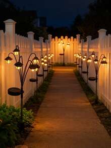1pc Outdoor Solar Powered Retro Palace Lantern, 6 Warm LED Lights, Pathway Lighting, Garden Decor, Classical Ambiance, Suitable For Villa, Yard, Corridor, Holiday Party, Solar Charging, Chinese Palace Style Outdoor Lamp - Solar Lights - View 3