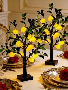 24灯仿真柠檬树灯，柠檬盆栽灯，逼真的仿真柠檬绿叶，仙女灯精灵树，适用于桌面、家居、婚礼、卧室、圣诞节等场合。 - 檸檬樹燈 - 查看 8