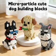 8pcs Cute Puppy Micro Particle Building Blocks, ABS Resin Material, Soft & Stress-Relieving, DIY Creative Construction Toy, Adorable Desktop Decor, Suitable For Collection, Gift For Kids, Classroom Rewards, Back To School, Birthday, And Small Gift For Friends - Multicolor - View 3