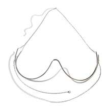 1 Sexy Metal Bra, Fashionable Retro Women's Bikini, Body Chain, Chest Chain, Party Jewelry - Silver - View 3