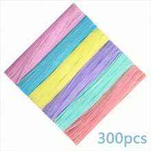 300/600/620 Pcs Pipe Cleaners, Colorful Fuzzy Chenille Stems, 6 Colors Pipe Cleaners Bulk, Pipe Cleaners Craft, Chenille Stems For DIY Flower Making Kit, DIY Craft Supplies For Projects - Multicolor - View 14