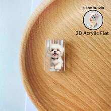 2pcs Cute White Maltese Dog Pattern Acrylic Data Cable Protector, Anti-Breakage, Stylish And Durable, Suitable For Type-C Phone Charging Cables - Multicolor - View 7