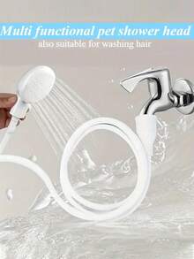 1pc Portable Sink Sprayer - Multifunctional Flexible White Faucet Nozzle - Plastic Handheld Faucet Rinse Attachment - Leak-Proof High Pressure Sprayer With Clip Design - Easy To Clean And Install - Suitable For Bathroom, Kitchen, Pet Cleaning, Plant Watering And Car Washing - Essential Accessory For Modern Bathroom And RV - Quick Connect Tool For Indoor/Outdoor Hair And Pet Shower - Ideal Gift Choice - 1pc - View 5