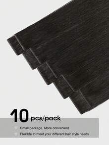 SUYYA Natural Black 10pcs/Pack Invisible Tape In Hair Extensions Seamless Straight Invisible Extensions Human Hair Invisible Edge Tape Ins - S1B - View 4