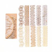 10 tờ giấy trang trí sổ lưu niệm họa tiết hoa ren rỗng cổ điển, giấy trang trí họa tiết hoa lá nhỏ tươi tắn, chất liệu nền cho sổ nhật ký tự làm, sổ lưu niệm và các dự án thủ công. - Hình chữ nhật - Xem 14