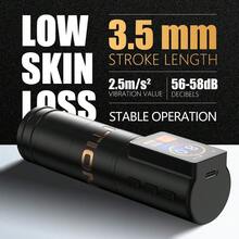 1pc Ambition Max+ Wireless Tattoo Machine 3.5mm Stroke Brushless Motor Powerful Upgrade Dual Button 2000mAh Tattoo Battery - Black - View 7