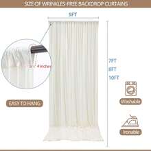 5ft X 7ft/8ft/10ft Wrinkle-Free Polyester Photography Backdrop Cloth, Suitable For Parties, Weddings, Birthdays And Other Occasions - Champagne - View 2
