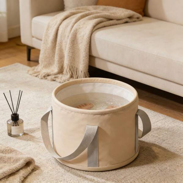 อ่างแช่เท้าแบบพกพาพับได้สุดหรู, ถุงแช่เท้าควบคุมอุณหภูมิ, อ่างแช่เท้าไร้สายสำหรับเดินทาง, สิ่งจำเป็นสำหรับการดูแลสุขภาพและบ้าน, เหมาะสำหรับชายและหญิงในการแช่เท้าในฤดูใบไม้ร่วงและฤดูหนาว, มอบประสบการณ์การผ่อนคลายขั้นสูงสุด