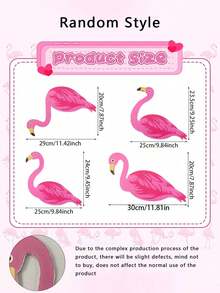 4pcs/Set Summer Pink Flamingo Yard Stakes, 4 Styles Flamingo Lawn Markers Suitable For Indoor/Outdoor Home Decor, Tropical Garden, Patio, Lawn, Party Decoration, Hawaiian Party, Moon Party, Summer Garden, Beach, Tropical Patio, Outdoor Garden Path, Party Favors - Flamingos - View 7
