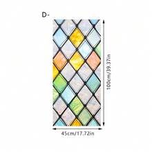 1/4pcs Colorful Geometric Diamond Glass Window Film, Rainbow Catcher Static Cling Privacy Glass Sticker, Removable PVC Decal For Bathroom, Home, Office - Diamond-shaped Color Film - View 15