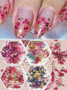 可爱时尚的碎花美甲装饰，韩式3D立体花朵美甲饰品，DIY美甲凝胶沙龙配件，适合女性和女孩，春夏美甲装饰 - 彩色 - 查看 2