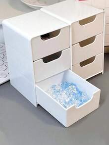 Mini Drawer-Style Storage Box, Fashionable Multi-Function Storage Box, Mini Jewelry Box, Makeup Organizer Box, Desktop Organizer For Storing Jewelry, Hair Clips, Rings, Cosmetics, Birthday/Valentine's Day Gift - White - View 5