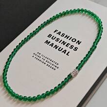 Bridal Fashion Necklaces - 6mm Green Chalcedony Necklace, 45cm (screw Clasp) - View 6