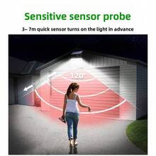 153/210 LED Luz de Solar, Luz de Sensor de Movimiento para Jardín Exterior, 3 Modos de Iluminación, Impermeable, Luz Solar Dividida Adecuada para Garajes, Pasillos y Otras Áreas sin Luz Solar Directa. - Lámpara de pared dividida alimentada por energía solar - Ver 5