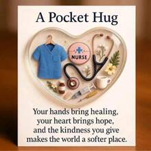 病毒治愈护士口袋拥抱透明心形树脂摆件+感谢卡套装，医护人员毕业/离职/节日礼物 - 均款 - 查看 3