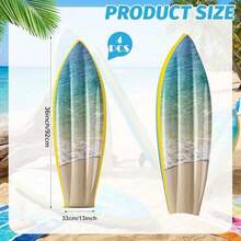 4 Pcs Inflatable Surf Board Inflatable Luau Party Decorations Blow Up Surfboard - 4-sea Beach - View 3