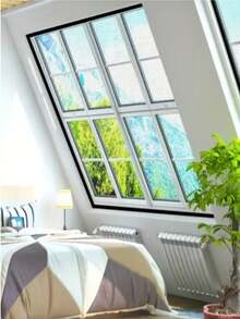 1pc Reusable High-Quality Mosquito Net Screen, Anti-Mosquito, Provides Good Ventilation, Blocks Dust, Easy To Install - Gray Mesh With White Edges - View 5