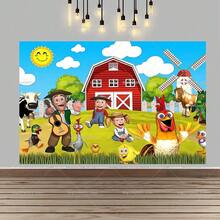 La Granja De Zenon Backdrop Cartoon Farm Animals Theme Kids Birthday Party Decor Photography Photo Background Supplies - 款式D - 查看 12