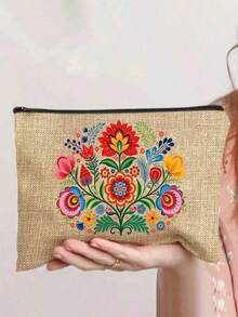 Conjunto de bolso bohemio con estampado floral, conjunto de bolso y cartera de mujer, decoración minimalista, estilo de impresión mexicana que incluye bolso de tela y monedero, bolso de mujer de gran capacidad con estilo de arte de Europa del Este, bolsa de almacenamiento de cosméticos, bolso de tela grande de capacidad minimalista, bolsa de compras casual portátil, bolsa de compras multifuncional. Pequeño regalo de intercambio para la escuela, campus y viajes, Ramadán, Día de la Madre, Día de San Valentín - Multicolor - Ver 18