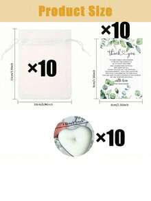 30件套婚礼小蜡烛礼盒，包含白色心形蜡烛、感谢卡和礼品袋，是婚礼、性别揭晓派对、新娘送礼会和其他庆祝活动的理想回礼。 - 均碼 - 查看 11