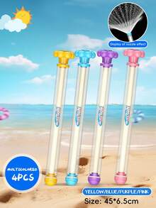 4件套夏季ABS水枪，抽拉式设计，大容量水箱，适用于游泳池、沙滩、草坪和水上乐园 - 彩色 - 查看 17